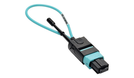 Tripp Lite N844-LOOP-12F MTP/MPO Fiber Loopback Tester, OM3 Multimode, Aqua