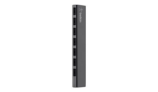 Belkin 7-Port USB 2.0 Ultra-Slim Desktop Hub, Powered, Black