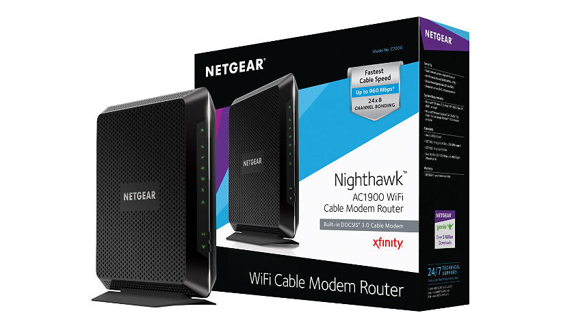 Netgear Nighthawk C7000 AC1900 Cable Modem Router DOCSIS 3.0 24x8