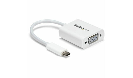 StarTech.com USB-C to VGA Adapter, 1080p, Thunderbolt 3 Compatible, White