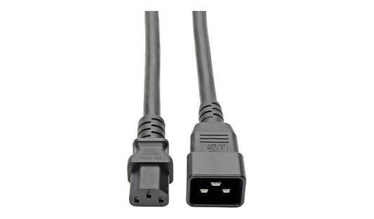 Tripp Lite P032-003 C20 to C13 Heavy-Duty Power Cord 3 ft 15A Lifetime Warranty