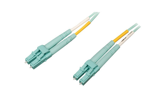 Tripp Lite (Eaton) N820-25M-OM4 25m (82ft) LC to LC 10/40/100Gb OM4 Multimode Duplex Fiber Patch Cable, 50/125, LSZH, Aqua