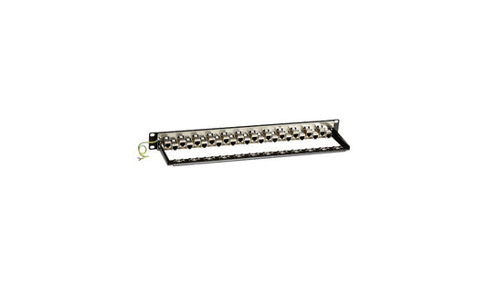 Black Box C6AFP70S-24 Cat6A 24-Port Shielded Feed-Through Patch Panel 1U TAA