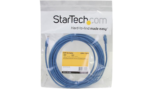 StarTech.com M45PATCH25BL Cat5e Molded UTP Ethernet Patch Cable 25 ft Blue