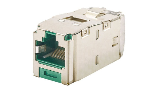 Panduit CJS688TGGRY Mini-Com Cat6 Shielded Tool-Free Jack Module RJ45 Green