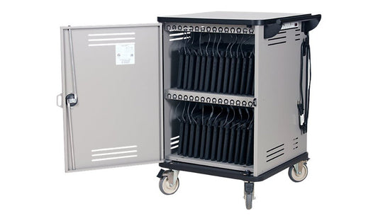 Spectrum Cloud32 Chromebook Cart, 32 Devices, Silver/White, 55468-ABB
