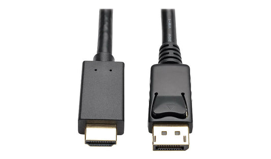 Tripp Lite Active DP 1.2 to HDMI Adapter Cable, 4K, Latching, M/M, 3 ft