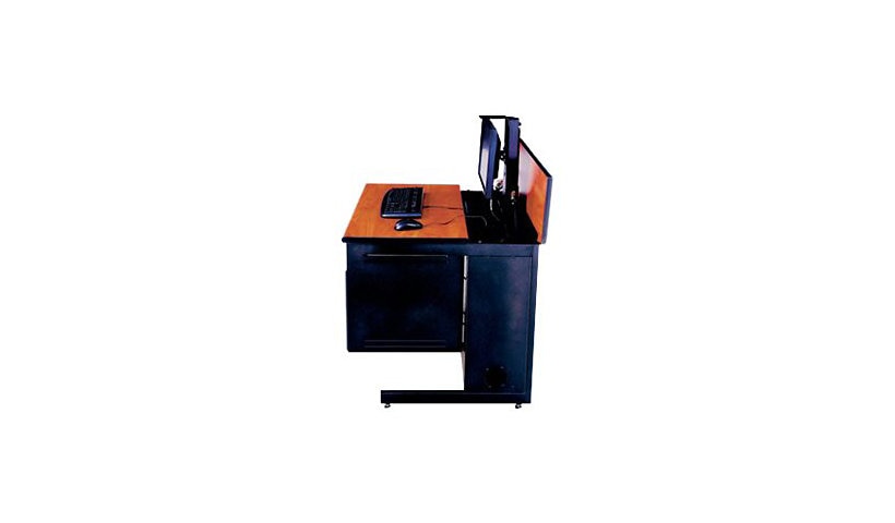 Spectrum Flex Insight Desk with Retractable Monitor, 36x24in, Wild Cherry