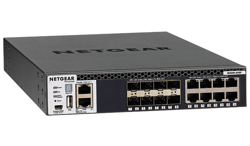 Netgear M4300 XSM4316S 16-Port 10G Stackable L3 Switch, 8x 10GBASE-T, 8x SFP+