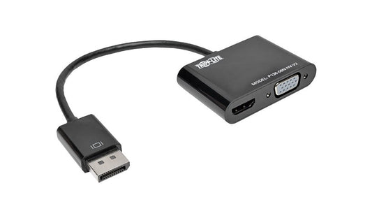 Tripp Lite DisplayPort 1.2 to HDMI / VGA Adapter, 4K 30Hz, 6 in