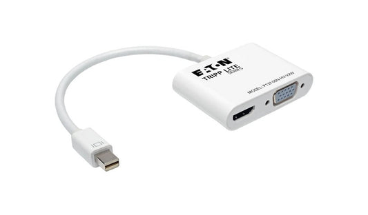 Tripp Lite Keyspan Mini DisplayPort to HDMI / VGA Adapter, 4K, White, 6 in
