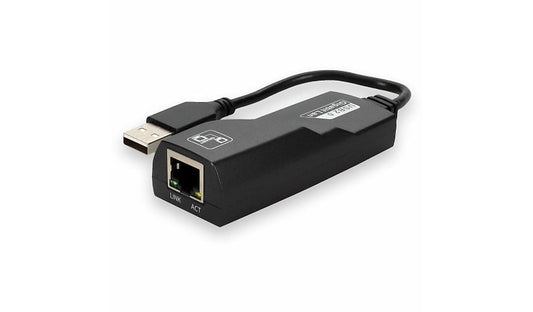Proline USB-A 2.0 to RJ-45 Gigabit Ethernet Adapter, 8 in, Gray/Black