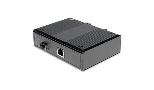 Proline Industrial 10/100/1000Base-TX RJ-45 to Open SFP Port PoE+ Media Converter, DIN Rail, PRO-IGMC-SFP-POE+