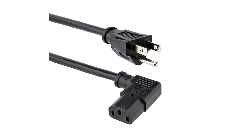 StarTech.com PXT101L3 NEMA 5-15P to Right-Angle C13 Computer Power Cord 3 ft 10A