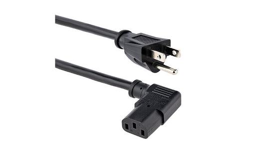 StarTech.com PXT101L3 NEMA 5-15P to Right-Angle C13 Computer Power Cord 3 ft 10A