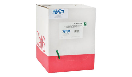 Tripp Lite N224-01K-GN Cat6 Plenum Solid Bulk Cable 1000 ft 550 MHz Green TAA