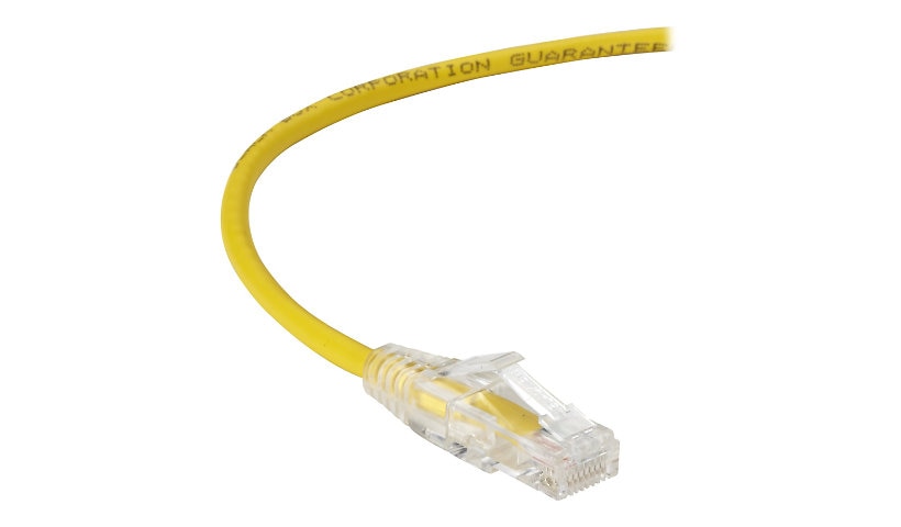 Black Box C6APC28-YL-10 Slim-Net Cat6A Snagless Patch Cable 10 ft 28 AWG Yellow