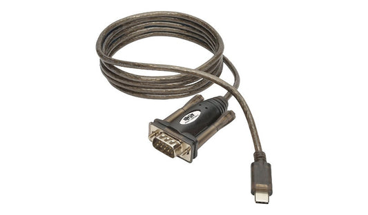 Tripp Lite USB-C to DB9 RS-232 Serial Adapter Cable, 230 Kbps, Male/Male, 5 ft