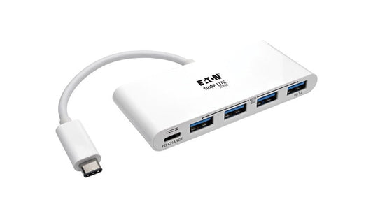 Tripp Lite 4-Port USB-C to USB-A Hub with USB-C Charging Port, 5Gbps, Portable