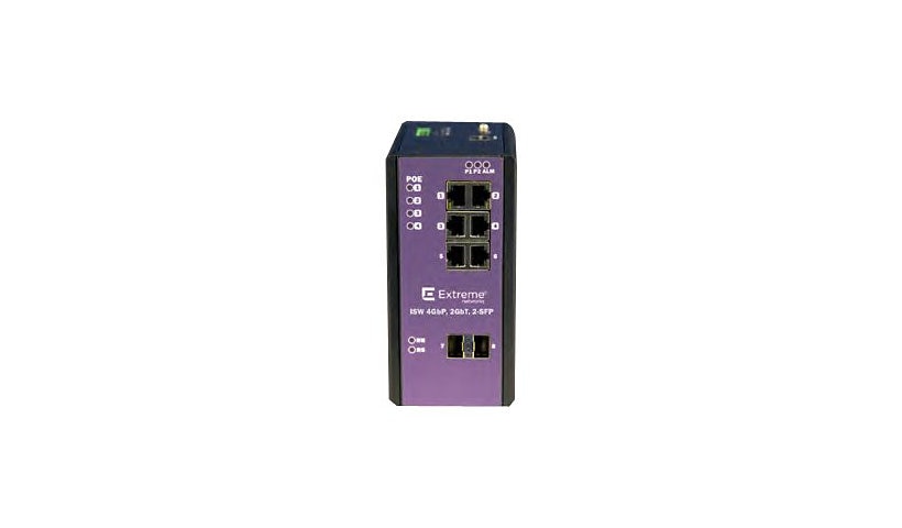 Extreme Networks ISW 16803 Industrial 4-Port PoE+ Switch, 2x SFP, 120W