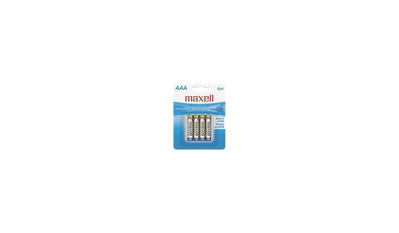 Maxell Gold AAA Alkaline Batteries, 4-Pack, 723865