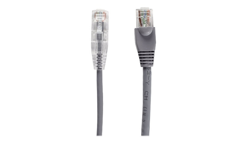 Black Box C6APC28-GY-01 Slim-Net Cat6A Snagless Patch Cable 1 ft 28 AWG Gray