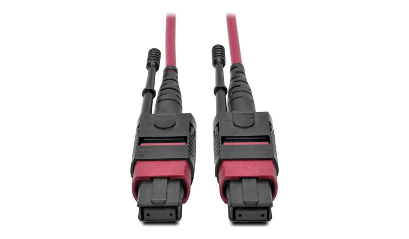 Tripp Lite (Eaton) N845-01M-12-MG 1m (3.3ft) 12 Fiber MTP/MPO Female to Female OM4 Multimode Plenum Fiber Cable, 40/100GBASE-SR4, Push/Pull Tabs, Magenta