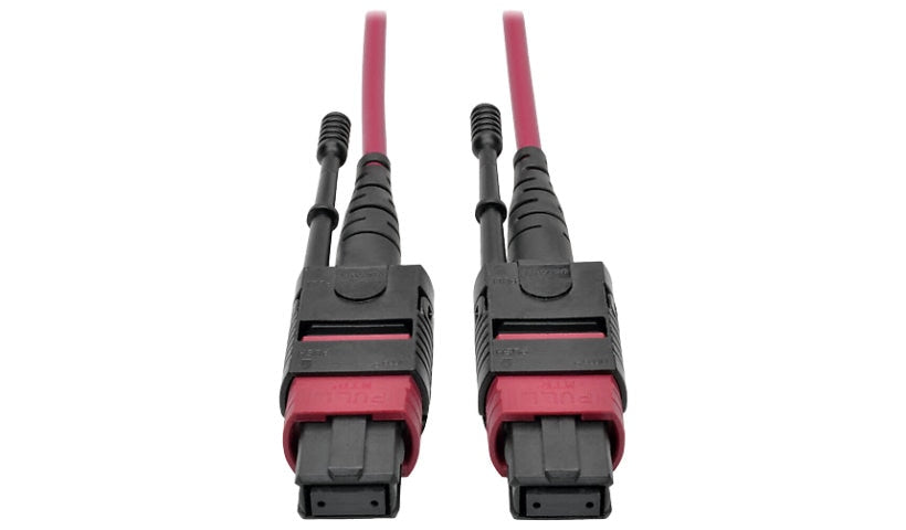 Tripp Lite (Eaton) N845-05M-12-MG 5m (16.4ft) 12 Fiber MTP/MPO Female to Female OM4 Multimode Plenum Fiber Cable, 40/100GBASE-SR4, Push/Pull Tabs, Magenta