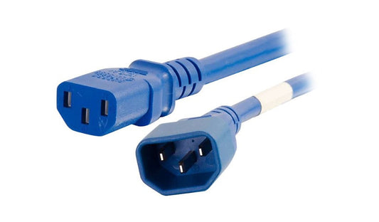 C2G 17504 C14 to C13 PDU Extension Power Cord 6 ft 10A 250V 18 AWG Blue 3 Year