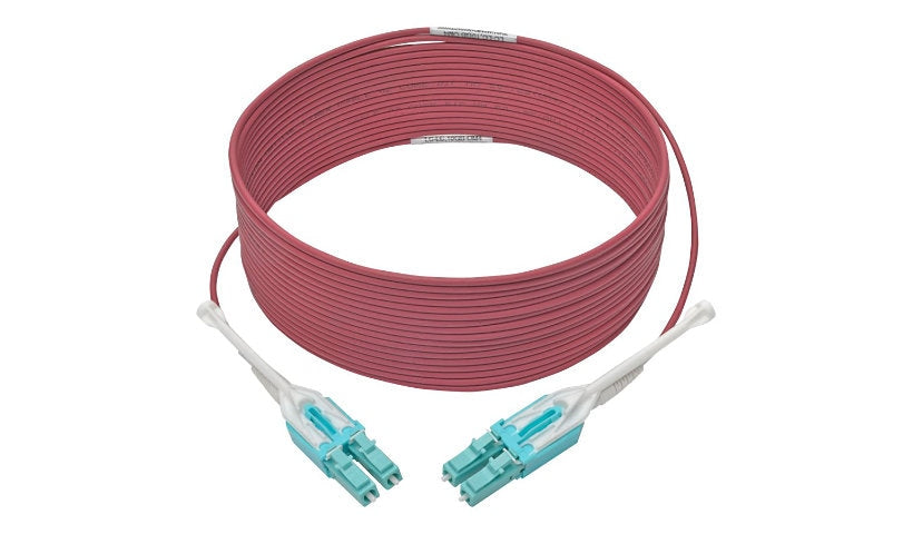Eaton Tripp Lite 3m (9.8ft) LC to LC 10G OM4 Multimode Duplex Fiber Patch Cable, 50/125, LSZH, Push/Pull Tabs, Magenta, N821-03M-MG-T