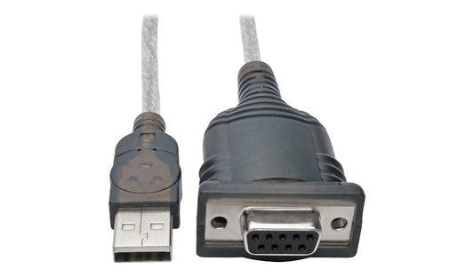 Tripp Lite USB to Null Modem DB9 Serial Cable, FTDI, COM Retention, 18 in