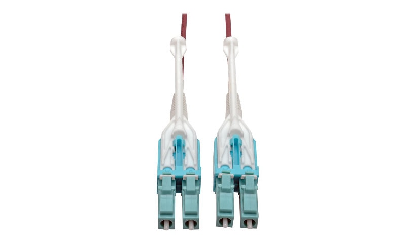 Eaton Tripp Lite 5m (16.4ft) LC to LC 10G OM4 Multimode Duplex Fiber Patch Cable, 50/125, LSZH, Push/Pull Tabs, Magenta, N821-05M-MG-T