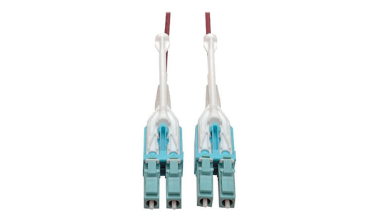 Eaton Tripp Lite 5m (16.4ft) LC to LC 10G OM4 Multimode Duplex Fiber Patch Cable, 50/125, LSZH, Push/Pull Tabs, Magenta, N821-05M-MG-T