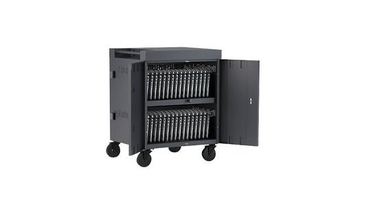Bretford Cube 32-Device AC Charging Cart, up to 17in, Charcoal, TVC32PAC-CK
