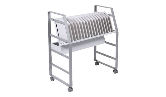Luxor Open Charging Cart for 16 Tablets/Chromebooks, Gray/White, LOTM16