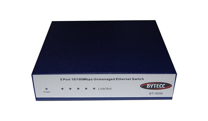 Bytecc BT-5550 Mini 5-Port Fast Ethernet Unmanaged Desktop Switch