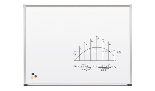 MooreCo 12 x 4ft Porcelain Steel Magnetic Whiteboard, Aluminum Trim, 202AM-25