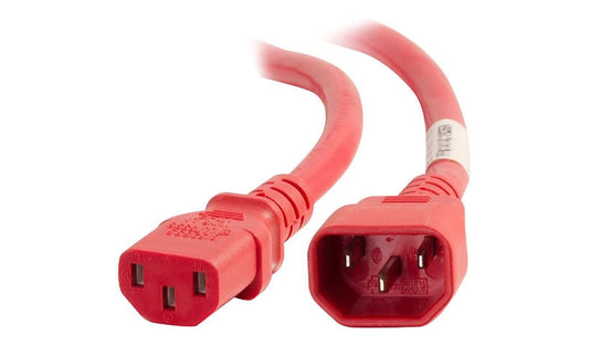 C2G 17535 C14 to C13 PDU Extension Power Cord 3 ft 250V 14 AWG Red 3 Year