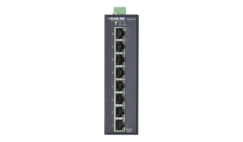 Black Box LPH008A-R2 8-Port Gigabit PoE+ Industrial Switch, 120W