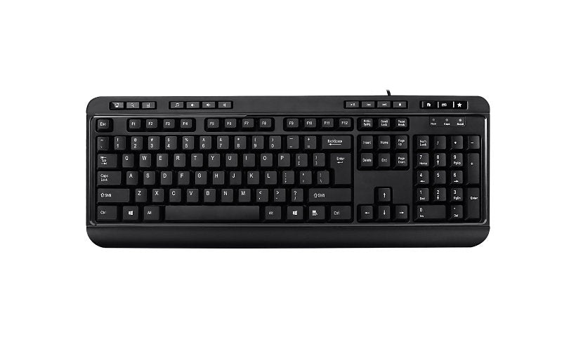 Adesso AKB-132HB Multimedia Keyboard with 3 Port USB Hub 14 Hot Keys 1 Year