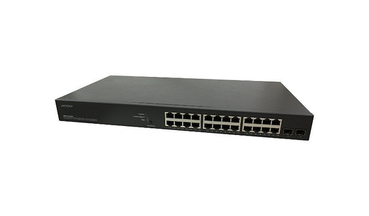 Lantronix SM24TAT2SA-NA 24-Port Gigabit PoE+ Smart Switch, 2x SFP, 370W