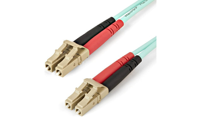 StarTech.com 450FBLCLC5 5m (16.4ft) LC/UPC to LC/UPC OM4 Multimode Duplex Fiber Patch Cable, 50/125, 100G, LSZH, Aqua
