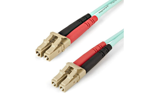 StarTech.com 450FBLCLC5 5m (16.4ft) LC/UPC to LC/UPC OM4 Multimode Duplex Fiber Patch Cable, 50/125, 100G, LSZH, Aqua