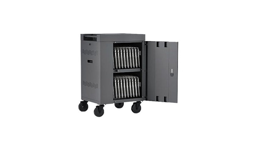 Bretford Cube Mini AC Charging Cart, 20 Devices, Charcoal, TVCM20PAC-CK