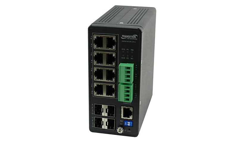 Lantronix SISPM1040-384-LRT-C Hardened 8-Port PoE+ Switch, 4x SFP, 120W