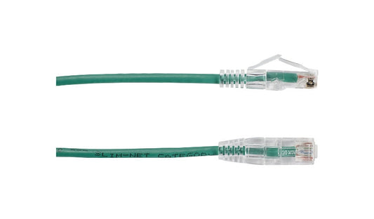 Black Box C6APC28-GN-10 Slim-Net Cat6A Snagless Patch Cable 10 ft 28 AWG Green