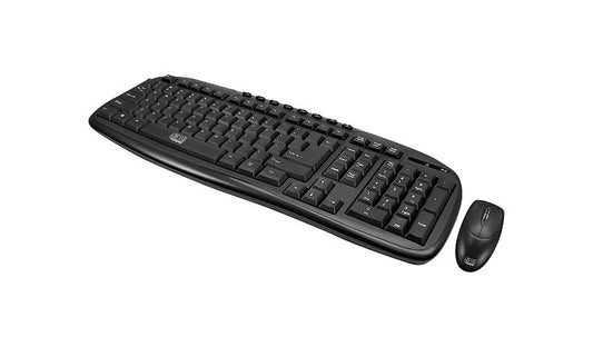 Adesso WKB-1330CB 2.4GHz Multimedia Keyboard Mouse Set Spill Resistant 1 Year