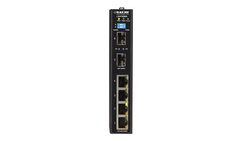 Black Box LGH1006A 4-Port Gigabit + 2 SFP Industrial Unmanaged Switch