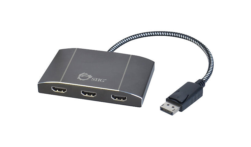 SIIG 3-Port DisplayPort 1.2 to HDMI MST Hub, 4K, 7.1 Audio, Metal Housing