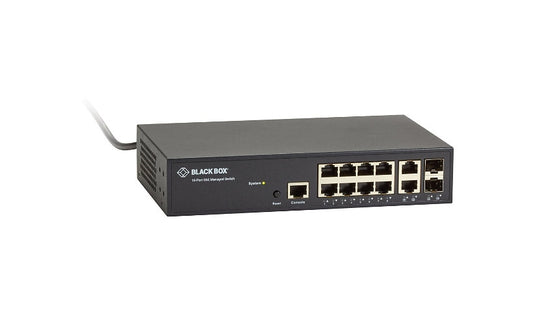 Black Box LGB1110A 10-Port Gigabit L2+ Managed Switch, 2x Shared SFP, TAA
